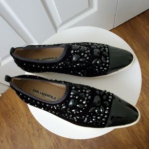 Karl Lagerfeld Black Stone Sneaker Shoe